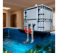 Filtration d'aquarium, Grand kit de Filtration avec Pompe et média filtrant, Filtre à débordement, séparateur de Collecte, Conception en Cascade pour Augmenter l'oxygène(2-Layer,Small)