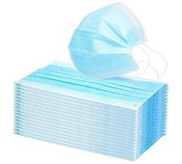 Filtre 3-ply Jetable Masque Visage Personnel Protection Résistant à la Poussière Anti- Crachats Masque Yeux pour Contour D'Oreille - 50Pcs