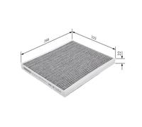 Bosch R2537 - Filtre d'habitacle anti-odeurs au charbon actif - filtre à poussière et à pollen