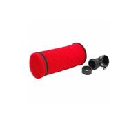 Filtre a air double mousse long rouge fixation coude 90° diam 35-28