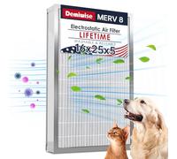 Filtre à air électrostatique réutilisable 16 x 25 x 5, MERV 8 Lifetime Aluminium AC/HVAC, Honeywell FC100A1029, Lennox X6670, Carrier, Bryant Augmente le flux d'air (taille réelle : 40 x 62,2 x 12,1