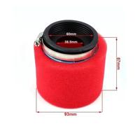 Filtre à Air Filtre À Air En Mousse 35 Mm 38 42 45 48 50 60 - Nettoyeur Éponge Pour Cyclomoteur Scooter Moto Tout-terrain Mini-moto(Straight-60mm-Red)