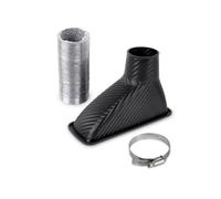 Filtre À Air Flexible Kit Universel Tuyau D'admission D'air Turbo Pare-choc Avant Voiture 1 Pièce Entonnoir D'entrée Turbine ABS Aspect Fiber Carbone Capot Reniflard(Square)