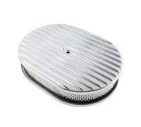 Filtre à air ovale en aluminium à ailettes de 12 pouces, compatible avec les voitures classiques Hot Rod, Rat Rod Muscle Car ou les voitures personnalisées. Convient aux modèles de 5 1/8 pouces.