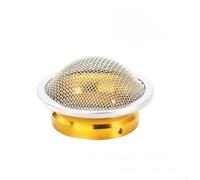 Filtre à air pour moto compatible avec les systèmes d'admission de 38 mm et 42 mm avec usinage CNC et maille en acier inoxydable (42 mm doré)