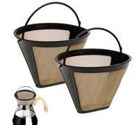 Filtre à café,2PCS Filtre Café Permanent Filtre Filtre a Cafe Reutilisable en Acier Inoxydable 100 Mailles Filtre à Café pour Machines à Café et à Thé