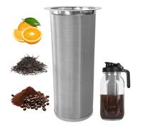 Filtre à café à froid pour pot Mason à large goulot, passoire en acier inoxydable 304 pour cafetière glacée, thé au soleil et cafetière à froid (cylindre de 950 ml)