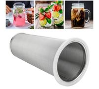 Filtre à café Cold Brew, infuseur de filtre en acier inoxydable, infuseur de thé et de fruits, maille conique avec infuseur de café en cercle de caoutchouc blanc pour boisson aux fruits(8×15cm)