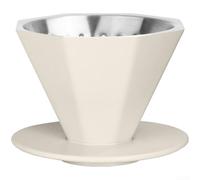 Filtre à café en 304 pour V60 Pour Over, extracteur de café octogonal avec design double couche, et facile à nettoyer, (blanc)