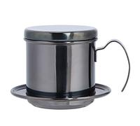 Filtre à café en acier inoxydable, cafetière portable, réutilisable, détachable, facile à nettoyer, conception compacte pour la maison, le bureau, les voyages, la cuisine, argent, (Couleur Noir Ti)