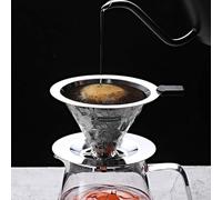 Filtre à café en acier inoxydable pour brasser du café à la main avec filtre en maille efficace offrant une séparation du marc et une préservation des saveurs (argenté)