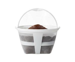 Filtre à café en maille - Passoire réutilisable et lavable, design panier avec poignée ergonomique, 6 à 8 tasses avec respectueux de l'environnement, accessoire de brassage prêt à l'emploi, outil de