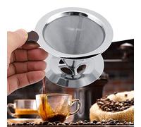 Filtre à café, Filtres à café Réutilisables en Maille Double Couche, Goutteur de café en Acier Inoxydable avec Support de Tasse avec Verres, Tasses, Bouteilles, Petits Pots