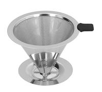 Filtre à Café, Goutteur Réutilisable en Maille D'acier Inoxydable, Verseur Permanent sur le Goutteur de Café, Filtre à Café sans Papier avec Support Outils de Cuisine pour Cafetière(2-4 tasses)