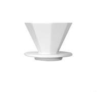Filtre à café octogonal Pour-Over en céramique avec parois intérieures en spirale - Réutilisable Passe au lave-vaisselle pour papier filtrant compatible V60 Blanc Filtre manuel Accessoires de café