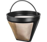 Filtre À Café Permanent Doré N° 4, Plus Haut, Compatible Avec Les Cafetières À Filtre Krups Savoy, Braun Et Delonghi (12 Tasses).