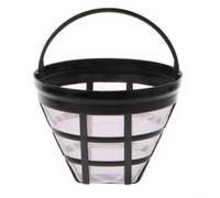 Filtre à café permanent doré pour cafetière de 12 tasses - Écran en maille d'acier inoxydable réutilisable - Filtre d'extraction riche en saveurs 84 x 65 mm (blanc)