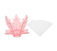 Filtre à Café Portable, Pliable, Plastique PP Transparent, Léger et Réutilisable - Distribution d'Eau Uniforme, Facile à Utiliser, Idéal Voyage et Usage Quotidien (Rose)