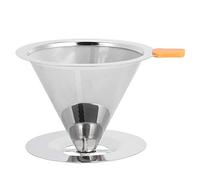 Filtre à café réutilisable en acier inoxydable 304 avec poignée, panier de filtration sans papier pour cafetière à goutte, fine à double couche pour cafetière à versement,