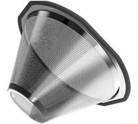 Filtre à café réutilisable en acier inoxydable à mailles super fines pour Kalita Wave 185 - Panier goutteur en métal 304 antirouille - Passe au lave-vaisselle - Sans papier - Argenté