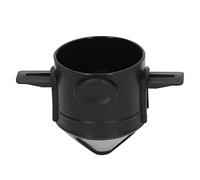 Filtre à café réutilisable en acier inoxydable, cafetière portable sans papier avec poignée pour le camping, les voyages, la maison, le bureau, noir 11,4 x 7,6 cm