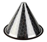 Filtre à café réutilisable en acier inoxydable, format 1 à 3 tasses, dripper compatible V60, anneau en silicone isolant autour du bord, pour café et thé à la maison, au bureau et en déplacement
