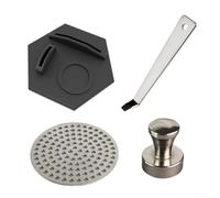 Filtre à café réutilisable et rangement pour accessoires expresso 51 mm/53 mm/58 mm en acier inoxydable conçu pour améliorer le brassage et organiser l'espace de travail (58 mm)