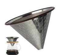 Filtre à café réutilisable, goutteur en acier inoxydable, passoire à fine, bec verseur sans papier, design nid d'abeille, cafetière écologique, capacité de 1 à 3 tasses