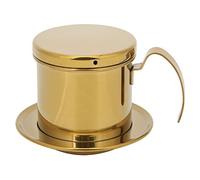 Filtre à café vietnamien en acier inoxydable, filtre à goutte à goutte, haute densité, maille fine pour café doux et lisse, pour la maison, la cuisine, le bureau, le café, argent (Or)