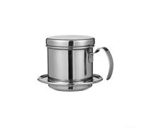 Filtre à café vietnamien - Pot à moka en acier inoxydable avec maille fine pour une extraction riche du café, métal 304 de qualité alimentaire, argent (10,5 x 12 x 8,2 cm)