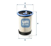Filtre à carburant Cartouche filtrante 26.065.00 UFI pour SKODA VW AUDI SEAT