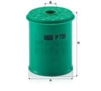 Filtre à carburant Cartouche filtrante P 738 x MANN-FILTER pour CITROËN FIAT