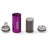 Filtre à carburant de course haute performance de 8,6 mm - Élément en acier inoxydable lavable, filtre en ligne à haut débit pour le sport automobile et le tuning (violet)