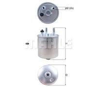 Filtre à carburant Filtre de conduite KL 639D MAHLE pour RENAULT LAGUNA Coupé