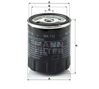 Filtre à carburant Filtre vissé WK 716 MANN-FILTER pour MERCEDES-BENZ PUCH