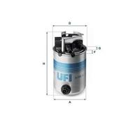Filtre À Carburant Ufi 24.095.01 pour Nissan Renault