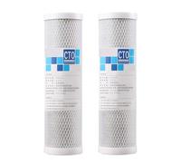 Filtre à charbon actif comprimé 2,5" x 10", 2 cartouches de remplacement, pour systèmes de filtration pour toute la maison