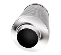 Filtre à charbon actif de 10,2 cm avec bride inversée pour boîte de culture | Systèmes de ventilation, neutralisation des odeurs pour animaux domestiques et fumée, préfiltre inclus, aluminium, argent