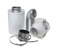 Filtre à charbon actif, ensemble de ventilation avec- tube 187 m³/h - Kit de ventilation pour Growbox / Homebox