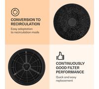 Klarstein Lot de 2 filtres à charbon actif (pour hotte aspirante Ø17.5 cm et une excellente performance de filtrage longue durée)