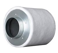 Filtre à charbon Eco-Line de Prima Klima, anti-odeurs, pour tuyau de ventilateurs ou d’extracteurs de chambre de culture 160-m³ - 240-m³ 100-mm Flansch