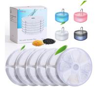 Filtre à charbon pour fontaine à eau-KAL-Filtres à Charbon Triple Action 6 pcs pour Fontaine Chat 3,2L