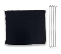 Filtre à charbon pour hotte - Régénérable - Anti-odeur - Dimensions 275x245 mm - 4 tiges de fixation