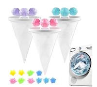 Filtre À Cheveux - Attrape-Peluches Réutilisable 99g avec 10 Balles | Ensemble 3 Pièces Sac en pour Poils d'animaux | pour Fourrure Chien Chat Tissus Chemise Vêtements Nettoyage Ménager Quotidi