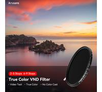 Filtre à densité neutre réglable VND True Color 7artisans, 2-5 niveaux/6-9 niveaux réglables 67mm 72mm 77mm 82mm pour objectif d'appareil photo