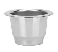 Filtre à dosette de tasse de capsule de café rechargeable réutilisable en acier inoxydable pour machine à café, argent durable écologique 3,7 x 2,5 cm