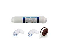 Filtre à eau, 10 pouces T33 avec 2 pièces raccord purificateur d'eau INLINE NOIX DE COCO carbone post filtre à eau 5 microns filtre à charbon(1PCS)