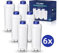 filtre à eau 6 pièces pour machine à café Delonghi Filtre à eau de remplacement pour De'Longhi DLSC002, Compatible avec De Longhi, ECAM, ESAM, ETAM, BCO, série EC