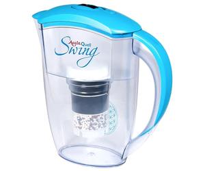 Filtre à eau AcalaQuell Swing carafe filtrante | Bleue claire | Très haute performance de filtration | Cartouche filtrante multi-couche | Technologie de PI | filtre éponge | Système de filtration d’eau selon des principes naturels | Résultat de recherches et développements intenses | Délicieuse dégustation d’une eau saine