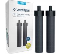 Filtre à eau Clarti de Wessper, paquet de 2 filtres pour les gourdes en Tritan de Wessper, pour réduire le chlore, les microparticules et autres substances qui altèrent le goût de l'eau du robinet